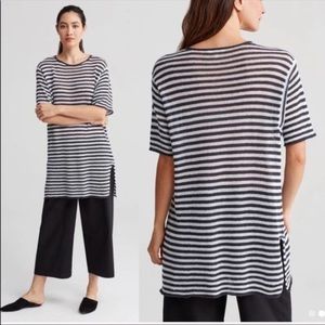 Eileen Fisher organic linen knit striped tunic